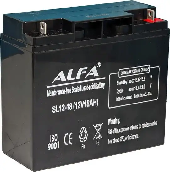 Аккумулятор для ИБП ALFA SL12-18 (12V-18Ah) – фото товара