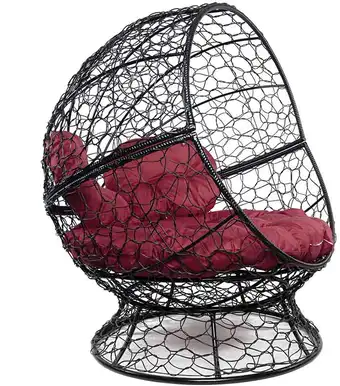 Кресло M-Group Апельсин 11520402 (черный ротанг/бордовая подушка) – изображение в каталоге