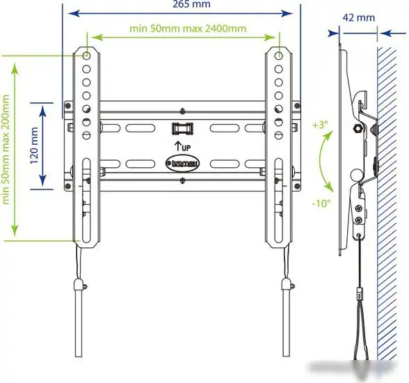 Кронштейн Kromax FLAT-6 (черный) – фото товара