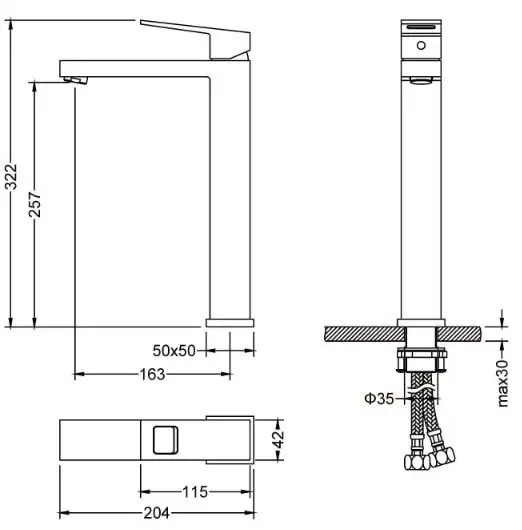Смеситель Timo Briana 7111/03F (черный) - фото товара