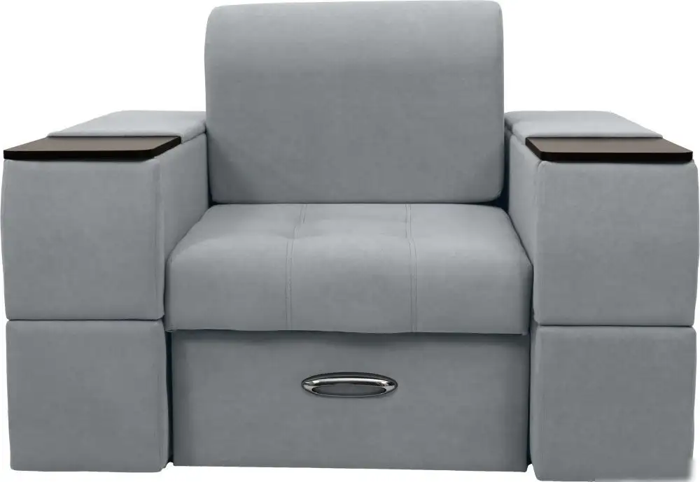 Кресло-кровать Сириус Лидер-13 НПБ 135x110 (Eva 09 велюр светло-серый) – фото товара