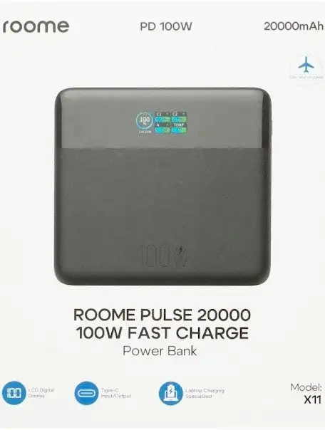 Внешний аккумулятор Roome Pulse X11 20000mAh (черный) – фото товара