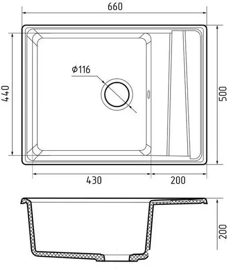 Кухонная мойка GranFest GF-LV-660L (терракот) - фото товара