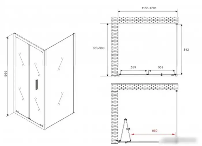 Душевой уголок Abber Sonnenstrand AG07120B-S90B - фото товара
