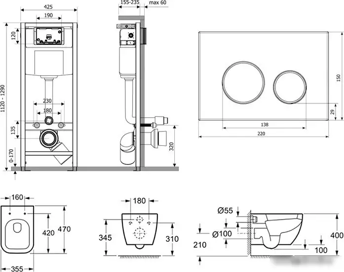 Унитаз Lavinia Boho Relfix One Compacto 7 в 1 87040066 (хром пластик) - фото товара