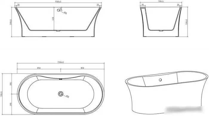 Ванна BelBagno BB202 160x80 - фото товара