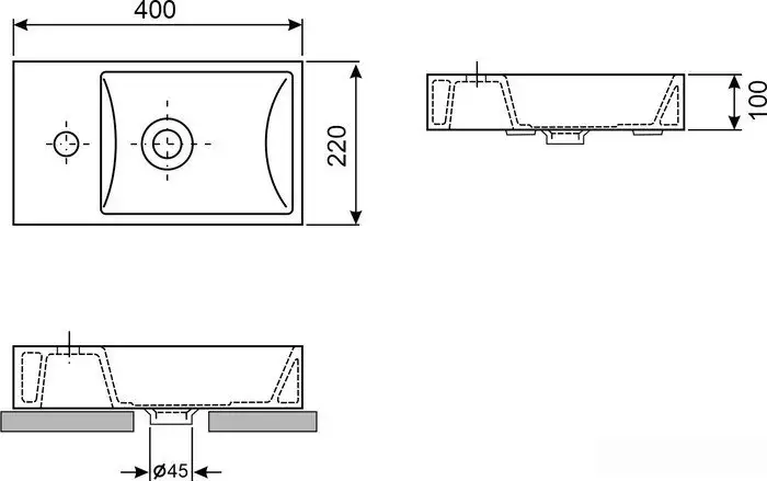 Умывальник Wellsee WC Area 151802001, 2 в 1 - фото товара