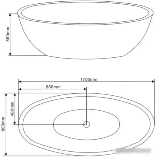 Ванна Grossman GR-1701 170x80 (с каркасом и сифоном) - фото товара