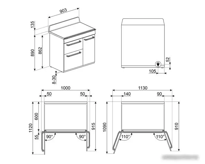 Кухонная плита Smeg TR93IBL2 — фото товара