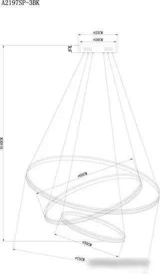 Подвесная люстра Arte Lamp Frodo A2197SP-3BK – фото товара