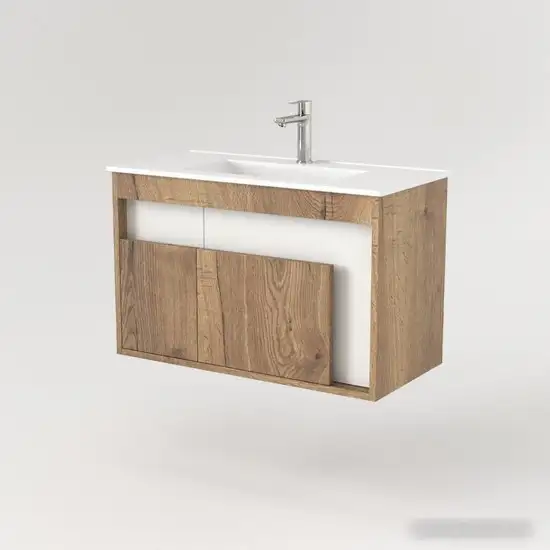 Дабер Тумба под умывальник 016 WeltWasser Deilbach 7517-80 Т16.8W.0.21 (дуб галифакс/белый) – фото товара