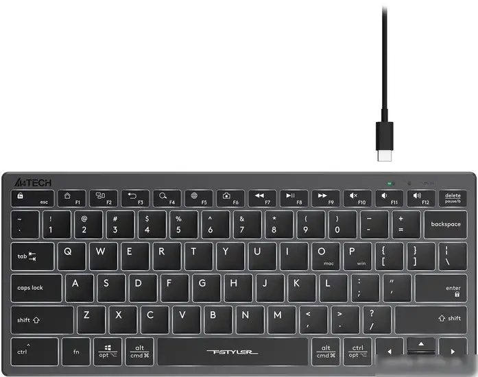 Клавиатура A4Tech Fstyler FX61 (серый/черный) – фото товара