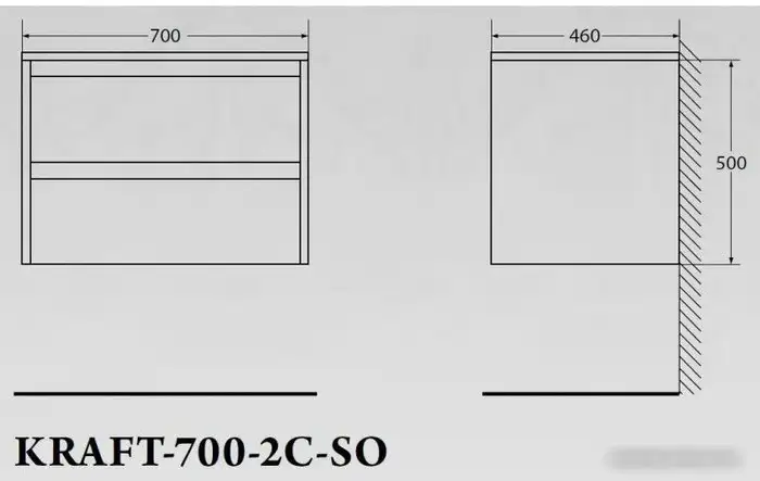BelBagno Тумба под умывальник KRAFT-700-2C-SO-RT – фото товара