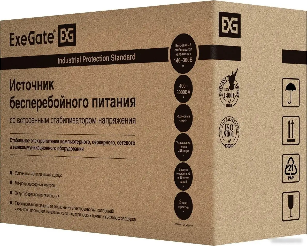 Источник бесперебойного питания ExeGate Power Smart ULB-850.LCD.AVR.2SH.RJ.USB EP285478RUS – фото товара