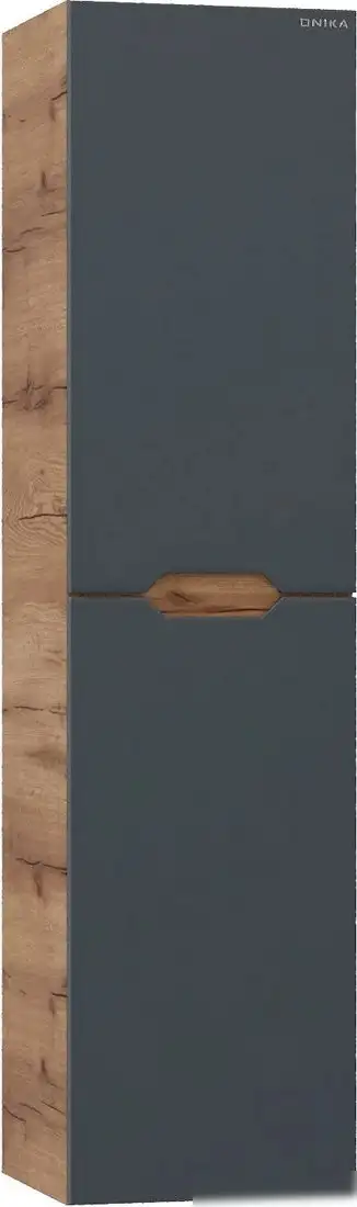 Onika Шкаф-полупенал для ванной Айленд 30 403087 (графит/дуб крафт золотой) – фото товара