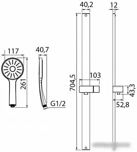 Душевой гарнитур IDDIS Slide SLI1FB0i16 (черный) - фото товара