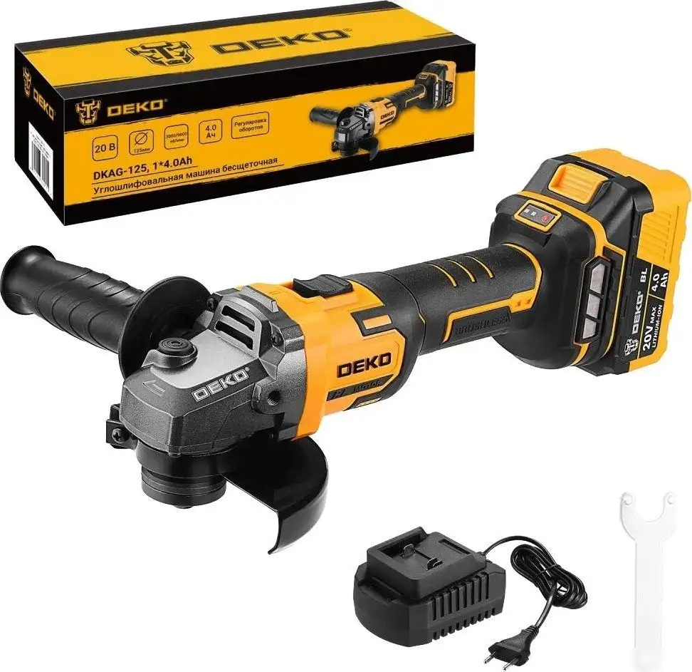Угловая шлифмашина Deko DKAG-125 083-1063 (с 1-им АКБ) – фото товара