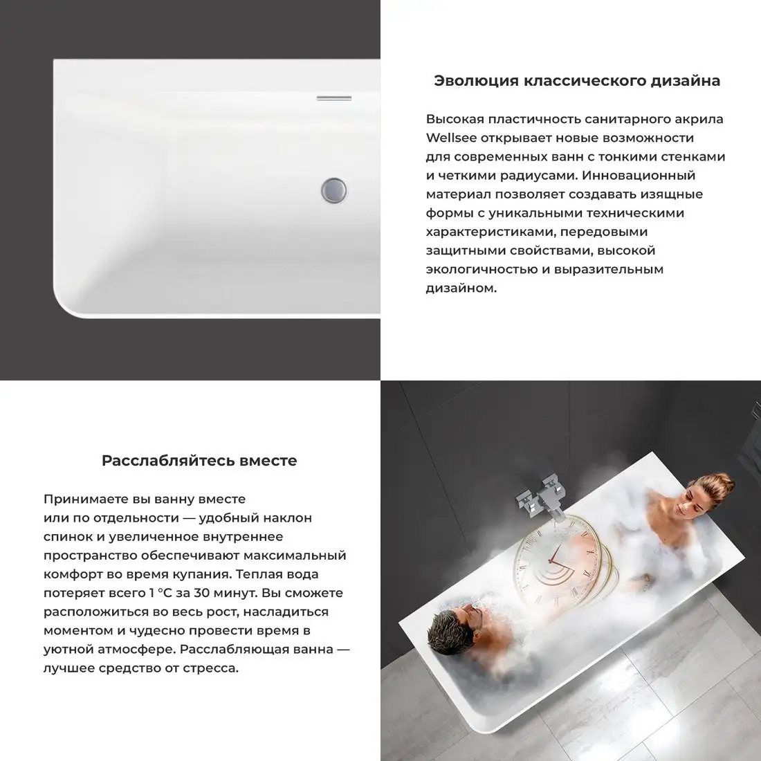 Ванна Wellsee Bromance 170x78 23160304R (пристенная ванна (правая) белый глянец, экран, ножки, сифон-автомат золото) - фото товара