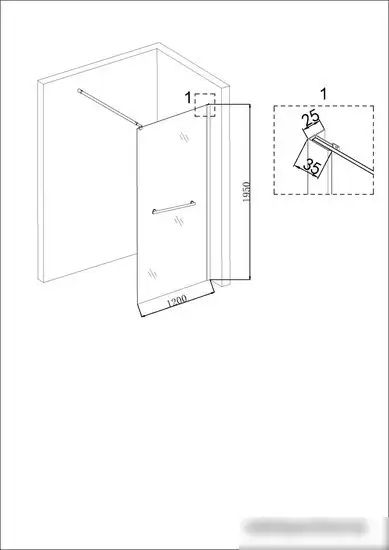 Душевая стенка Niagara NG-681-12 120x195 (черный) - фото товара