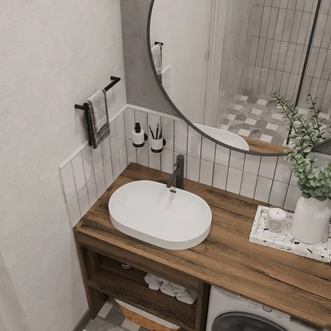 ЗОВ Тумба под умывальник Стамбул 130 S130LAW0LAWWMC2BC (аттик) – фото товара