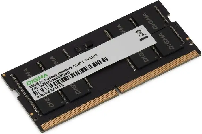 Оперативная память Digma 32ГБ DDR5 SODIMM 4800 МГц DGMAS54800032D – фото товара