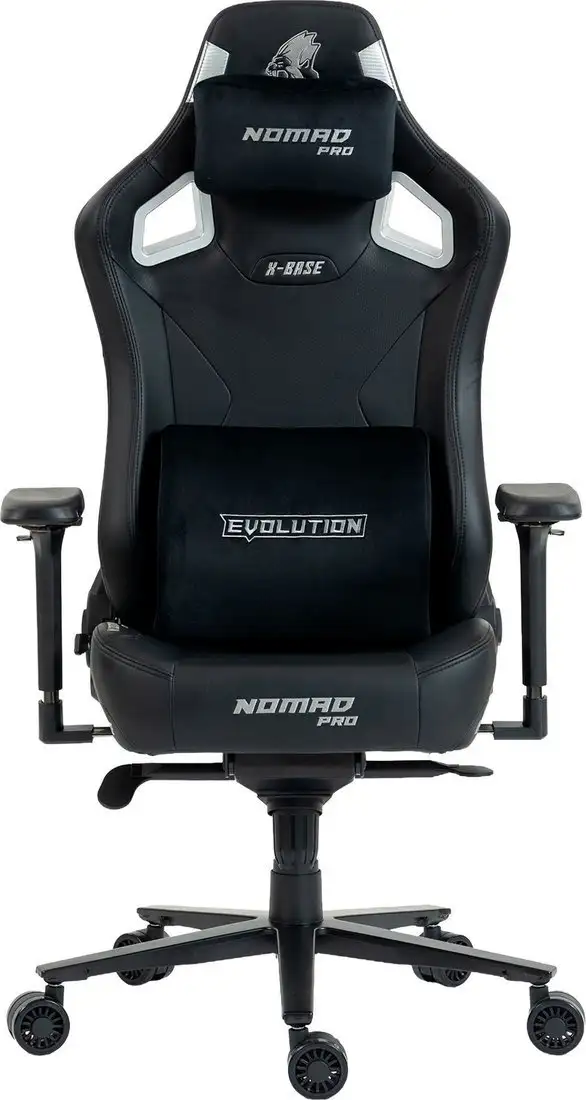 Игровое (геймерское) кресло Evolution Nomad PRO X-Base Black-Silver (черный/серебристый) – фото товара