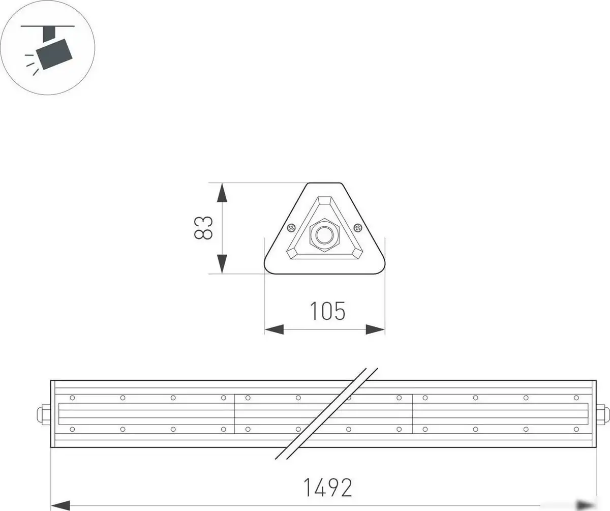 Линейный светильник Arlight SP-LAGERN-L1500-250W Day4000 WH 50х90deg 052429 – фото товара