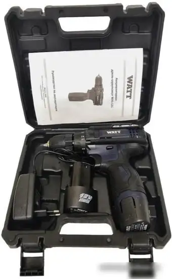Дрель-шуруповерт WATT WAS-12Li 1.012.025.21 (с 2-мя АКБ, кейс) – фото товара