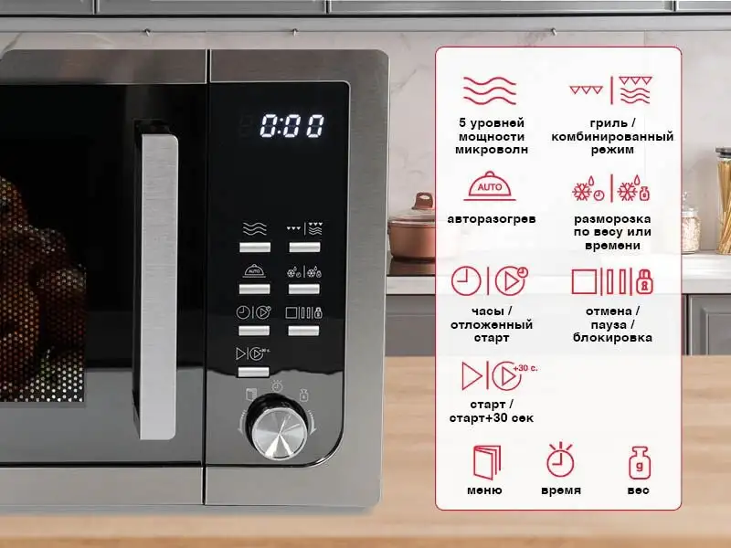 Микроволновая печь Oursson MD2306FDB/SL – фото товара