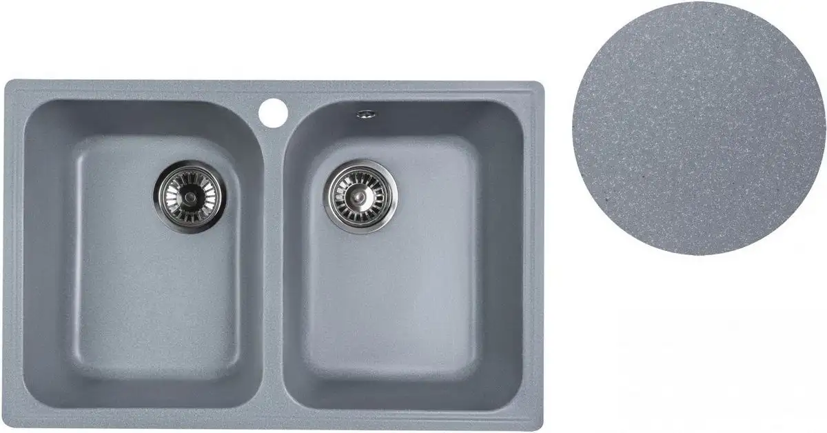 Кухонная мойка Marblan Duas (серебристый) - фото товара
