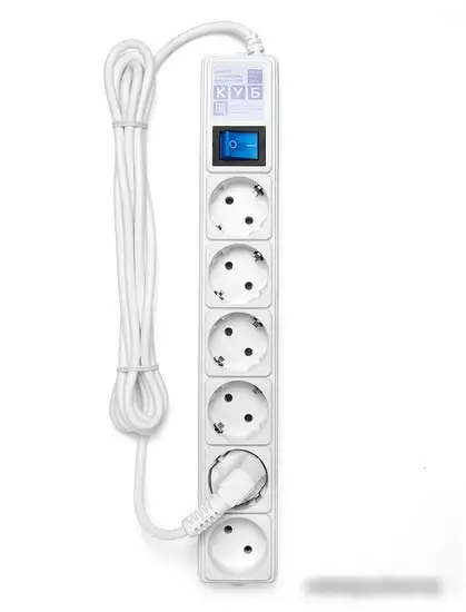 Сетевой фильтр Power Cube Куб SPG(5+1)-16B, 6 розеток, белый [SPG(5+1)-16B-0,5М] – фото товара