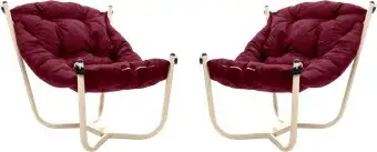 Кресло M-Group Чил 29360502 (2 шт, бежевый/бордовая подушка) – изображение в каталоге