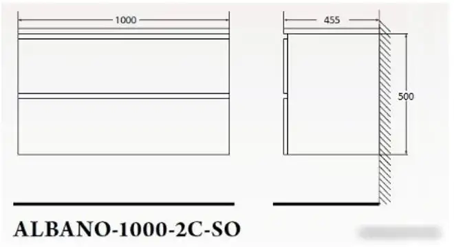 BelBagno Тумба под умывальник ALBANO-1000-2C-SO-BL – фото товара