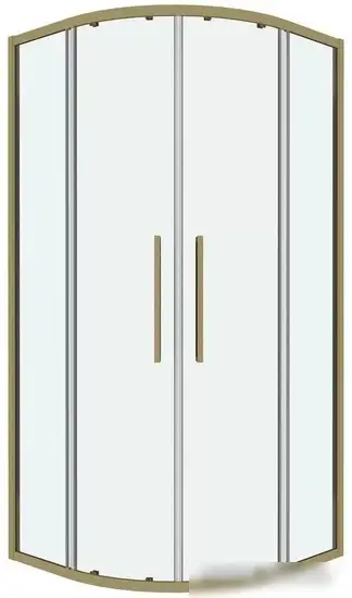 Душевой уголок Grossman Cosmo 100x100x195 301.K33.02.1010.32.00 (золото сатин/прозрачное стекло) - изображение в каталоге