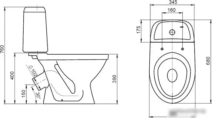 Унитаз Santeri Прайм Стандарт [1.P205.4.S00.00B.F] - фото товара
