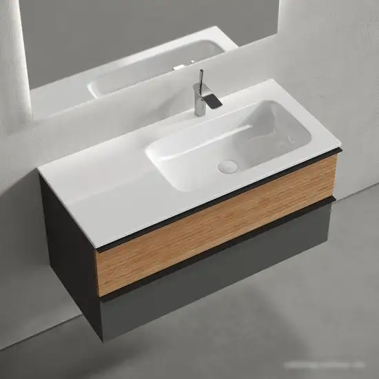 Sancos Тумба под умывальник Delta DL100RGR (дуб красный/графит) – фото товара