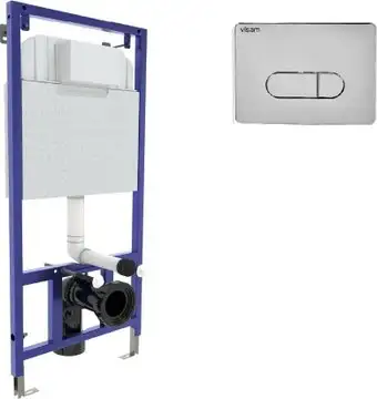 Инсталляция для унитаза Visam Slim 525 с кнопкой D3 EX-040233 (хром глянец) - изображение в каталоге