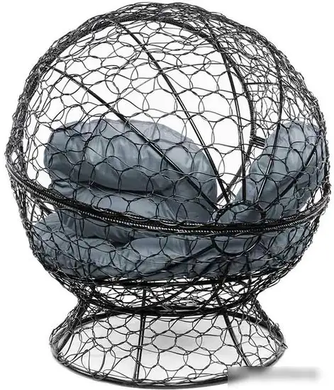 Кресло M-Group Апельсин 11520409 (черный ротанг/серая подушка) – фото товара