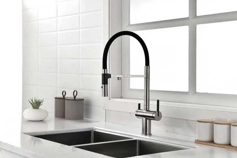 Смеситель Paulmark Gravity Gr213888-BS (стальной/нержавеющая сталь) - фото товара