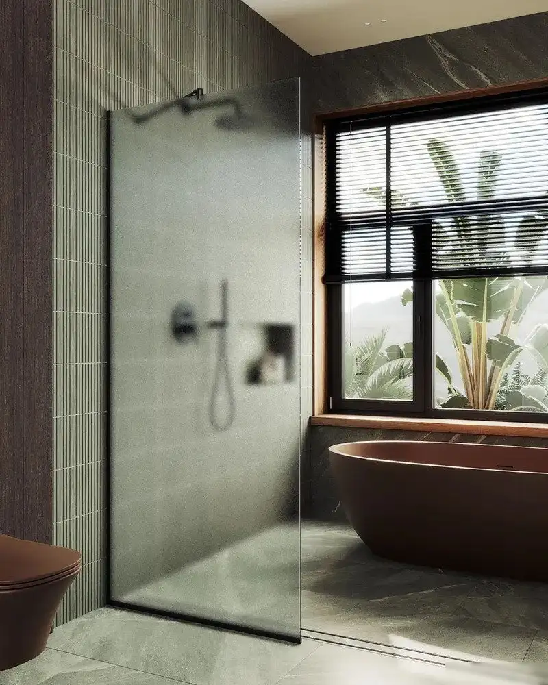 Душевая стенка MaybahGlass 195х99 MGD-1357-6у (сатин/черный) - фото товара