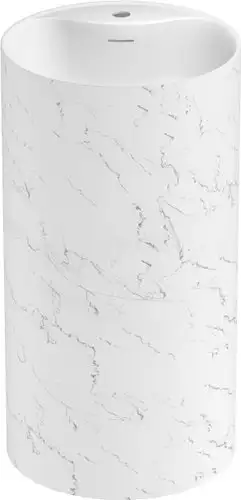 Умывальник Wellsee Chalice Perfection 230626000 (отдельностоящий, с отверстием под смеситель, цвет матовый белый мрамор/глянцевый белый) - изображение в каталоге