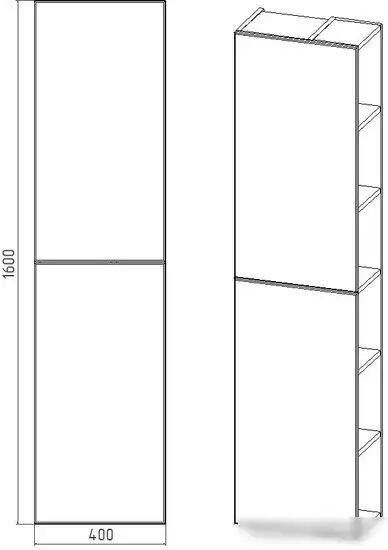 Viant Шкаф-пенал Бостон VBOS400G-PENP – фото товара
