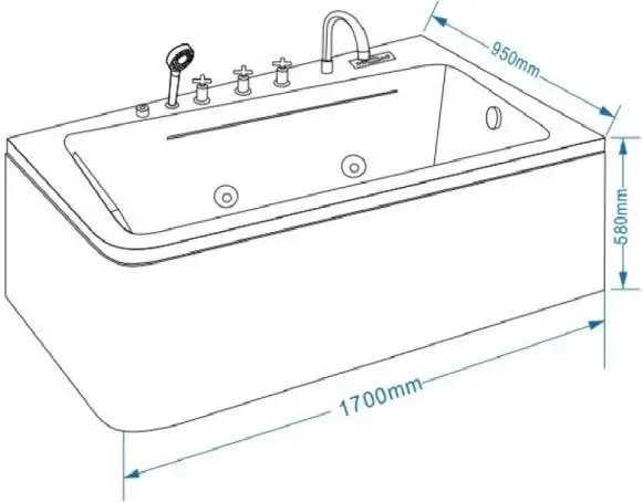 Ванна Grossman GR-17095 170x95 L (с каркасом) - фото товара