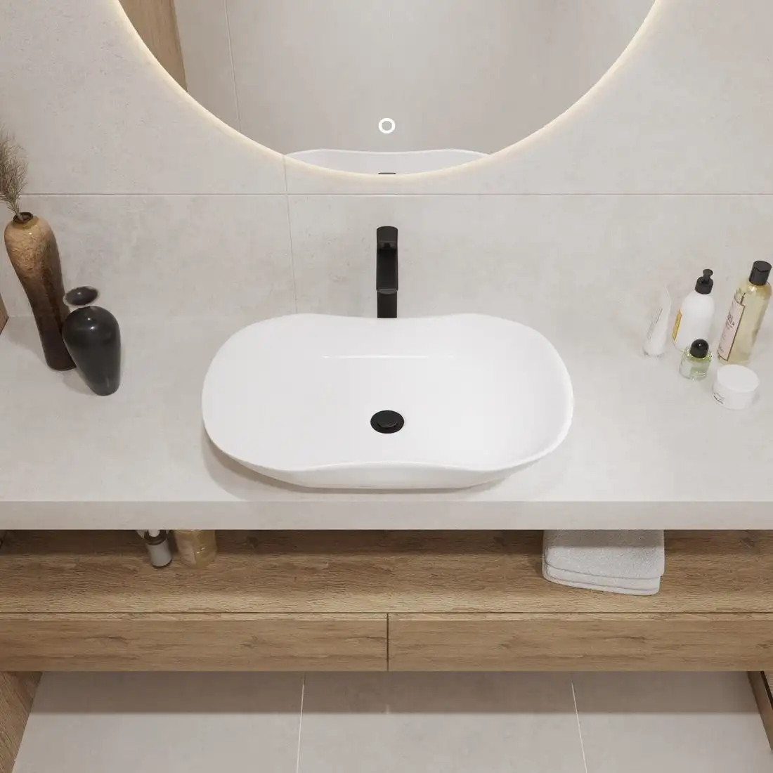 Умывальник Lauter 21570 + клапан 21190CH + сифон 21635CH (хром) - фото товара