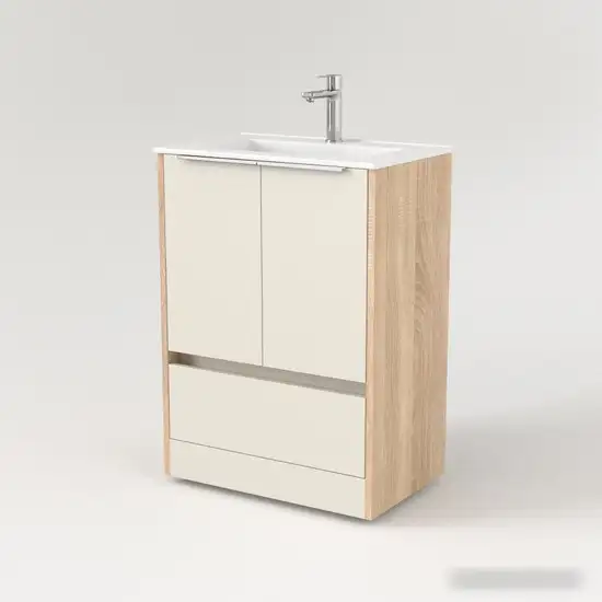 Дабер Тумба под умывальник 017 70 Т17.7.0.18Б (бежевый/дуб бардолино/ручка белая) – фото товара