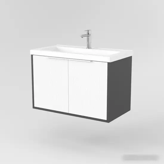 Дабер Тумба под умывальник 018 Тобага/Эридан 80 Т18.8Т.0.20Б (белый древесный/серый/ручка белая) – фото товара