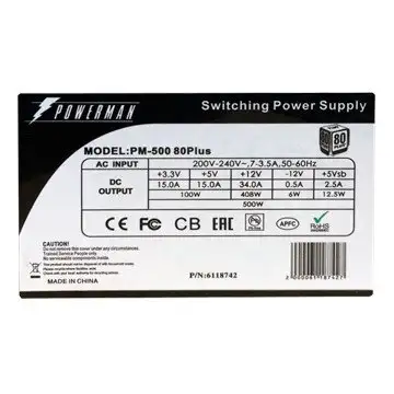 Блок питания Powerman PM-500 80Plus – фото товара