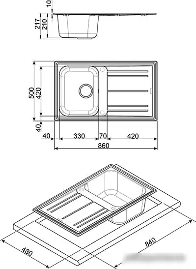 Кухонная мойка Smeg LZ861AV2 - фото товара