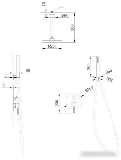 Душевая система Abber Emotion AF8821B (черный матовый) - фото товара