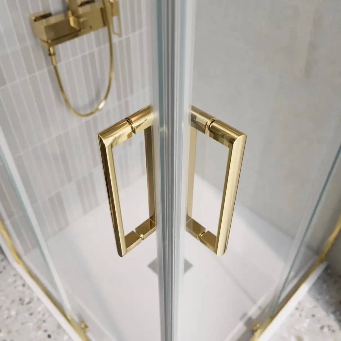 Душевой уголок BelBagno LUCE-A-2-90-C-ORO - фото товара